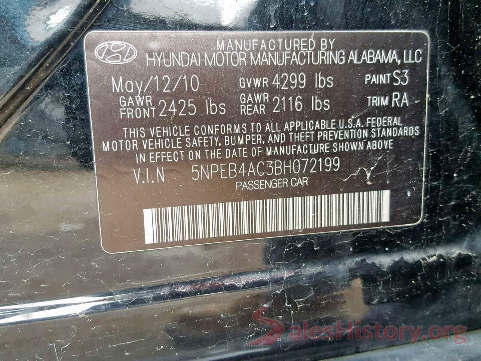 4T1G11AK1LU400885 2011 HYUNDAI SONATA