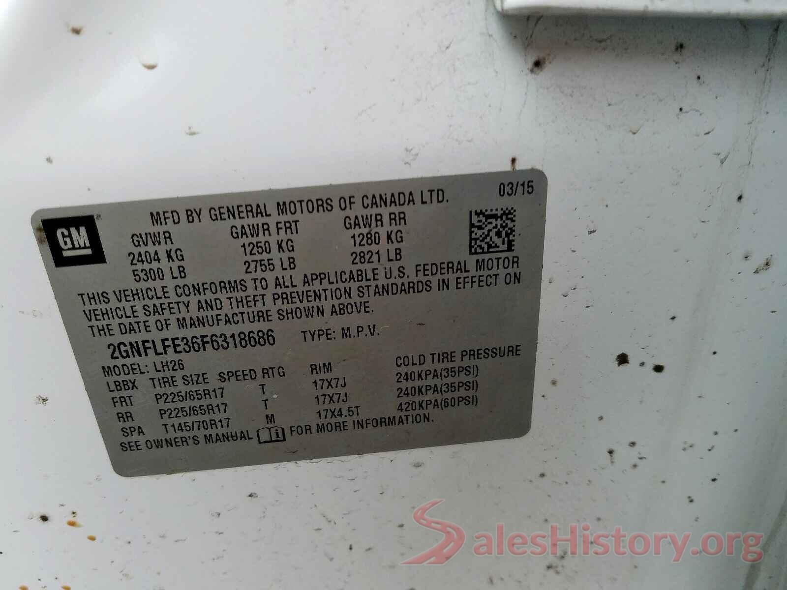 1FTYR1ZM7GKB22566 2015 CHEVROLET EQUINOX