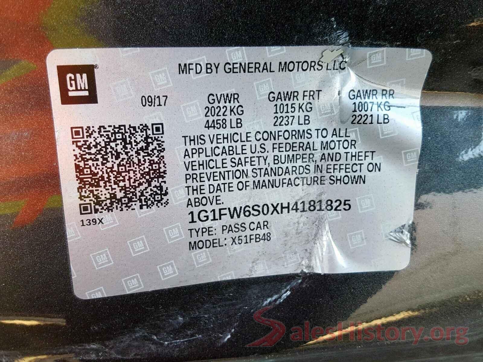 1G1FW6S0XH4181825 2017 CHEVROLET BOLT