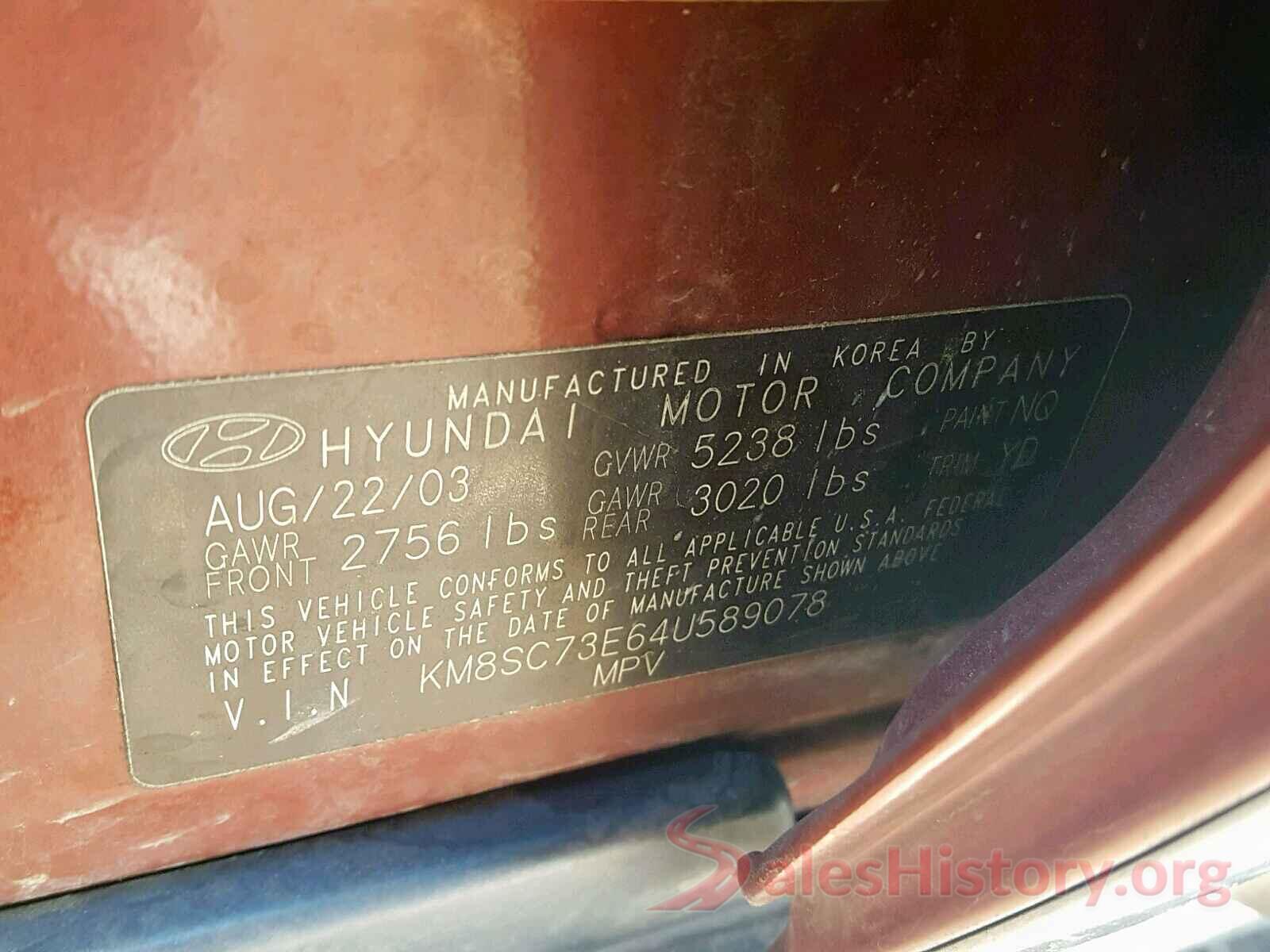 1N4AL3AP8GN354330 2004 HYUNDAI SANTA FE