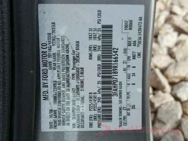 5NPE34AF5JH628826 2009 FORD FUSION