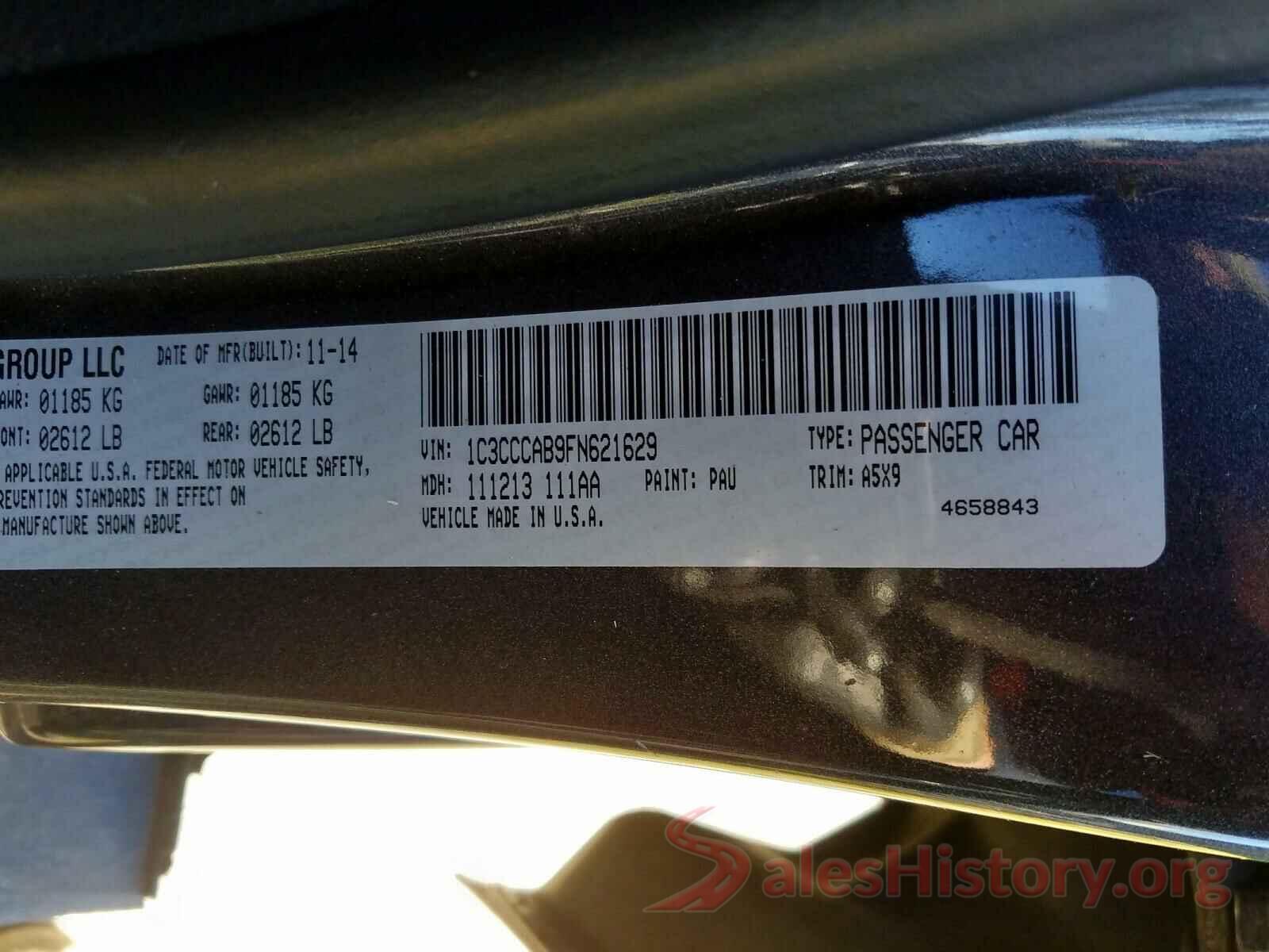 3FADP4AJ9KM145085 2015 CHRYSLER 200