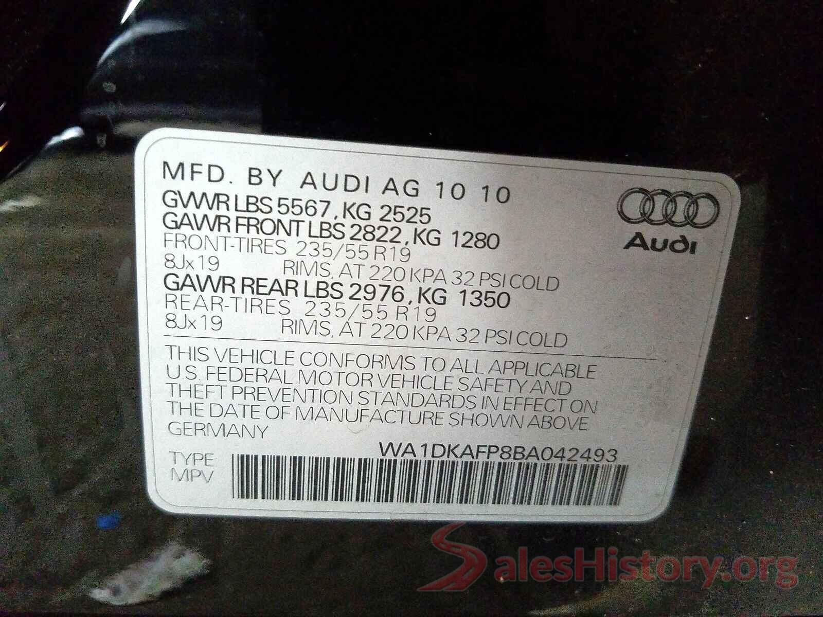 5FNYF5H78GB038636 2011 AUDI Q5