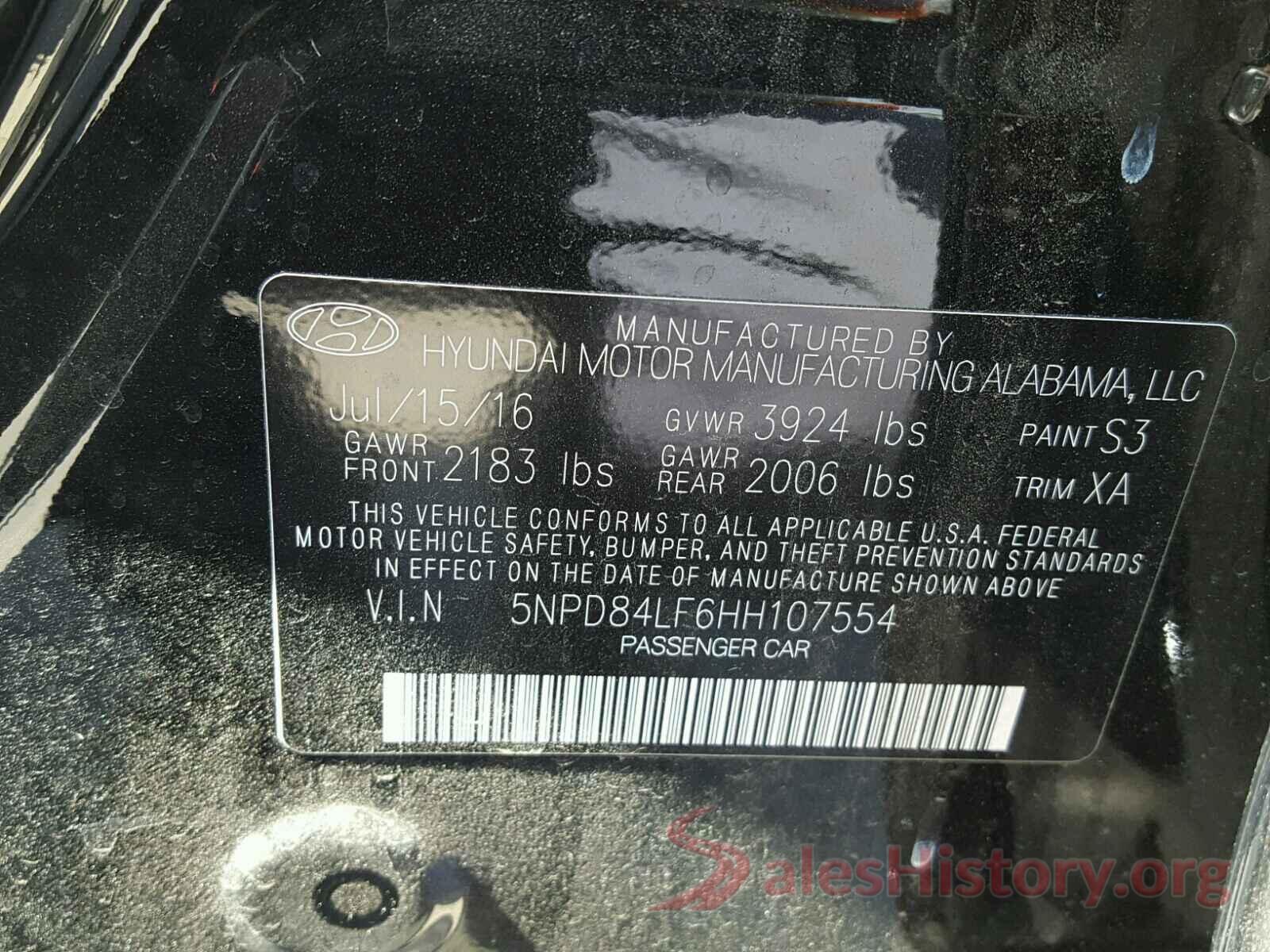 5XYZUDLB3JG519149 2017 HYUNDAI ELANTRA