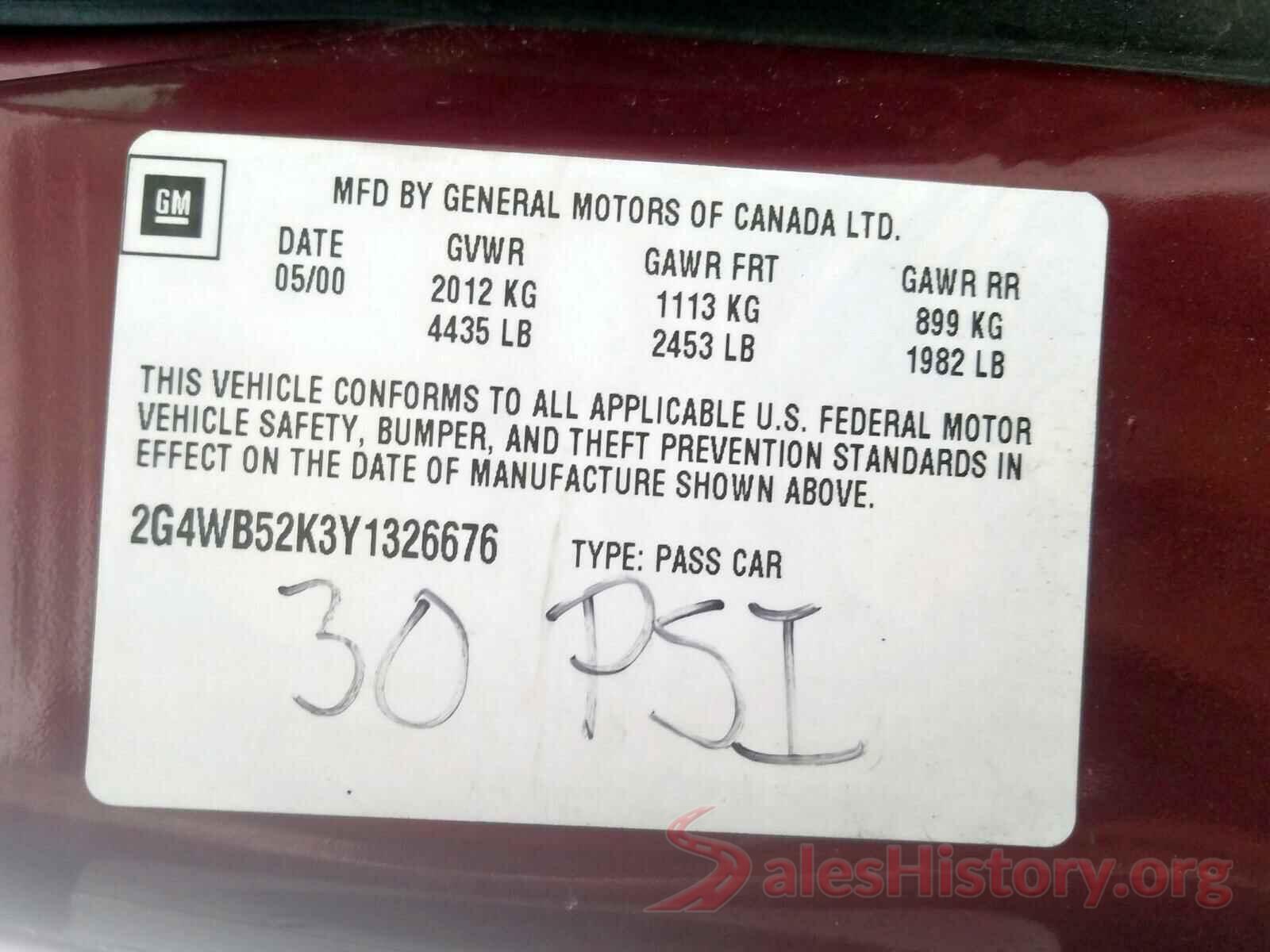 2T3BFREV2HW636698 2000 BUICK REGAL