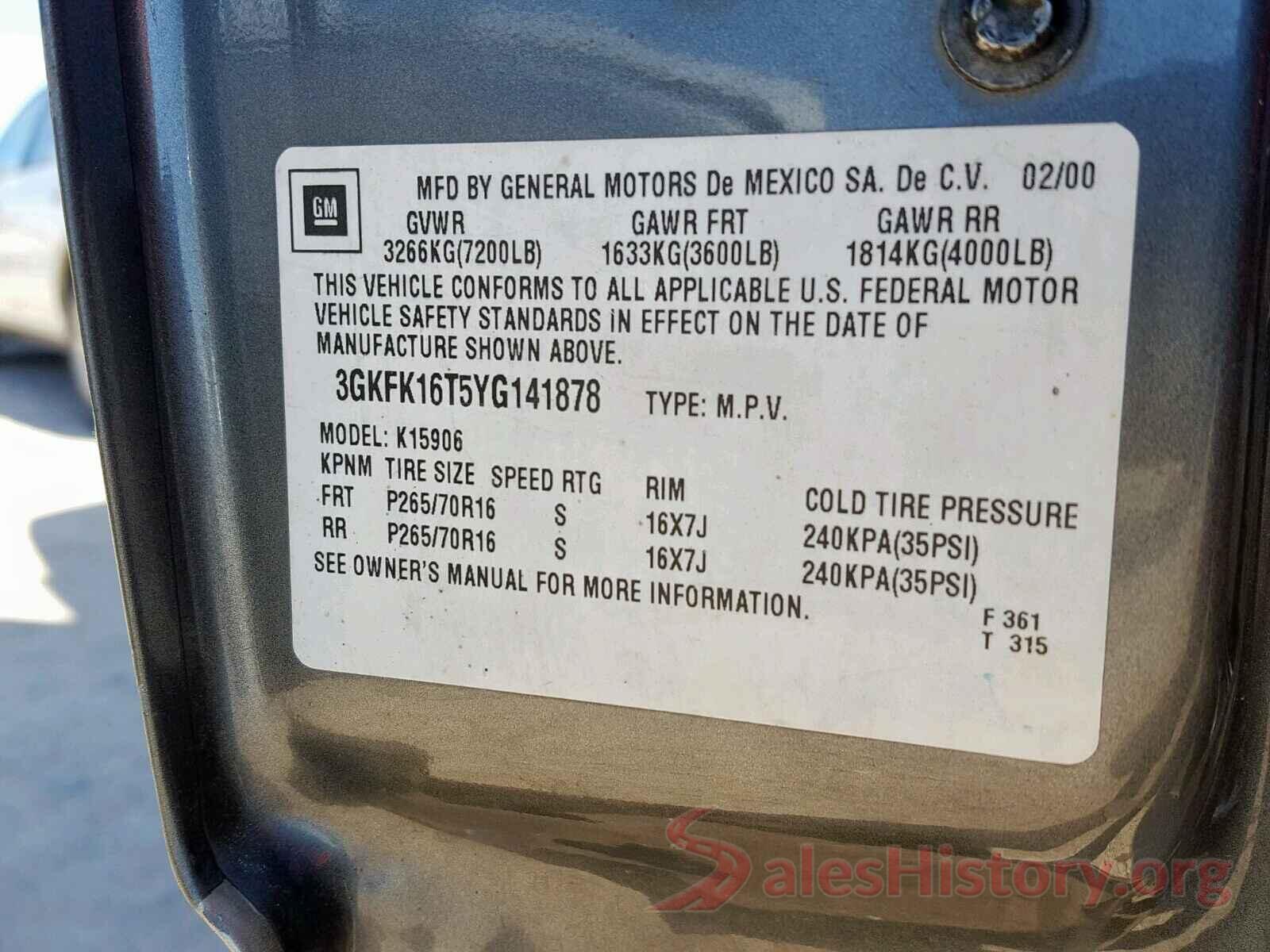 19XFC2F55GE028443 2000 GMC YUKON XL K