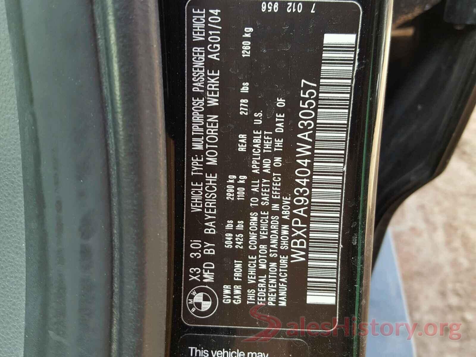 5NPE24AF4JH604620 2004 BMW X3