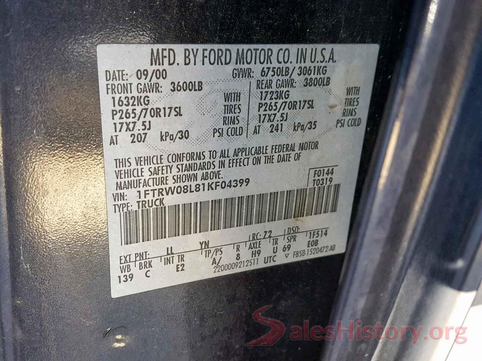 19XFC1F32HE007981 2001 FORD F150 SUPER