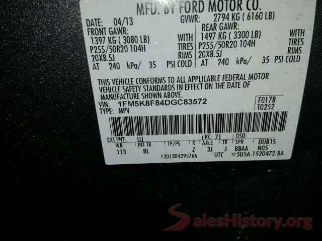 WDC0G4JB9KV155536 2013 FORD EXPLORER