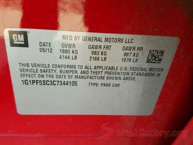 5XYPG4A31KG507691 2012 CHEVROLET CRUZE