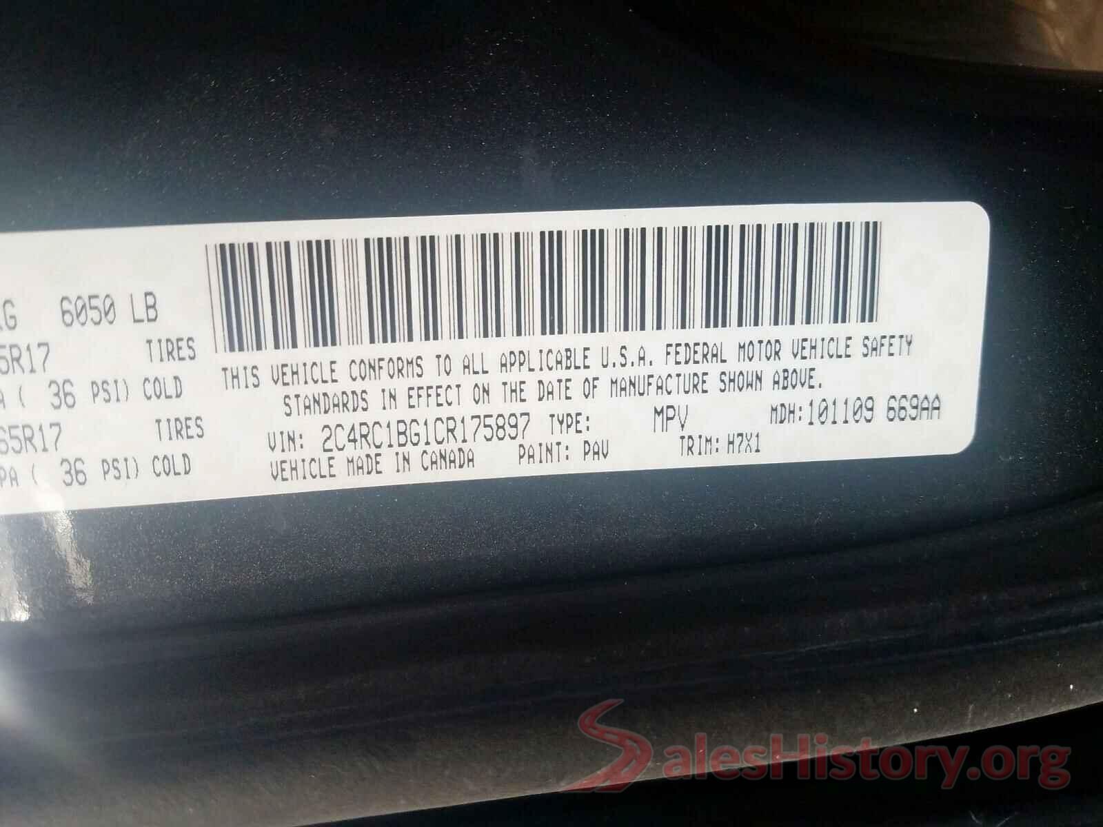 1FA6P8AM5G5255297 2012 CHRYSLER MINIVAN