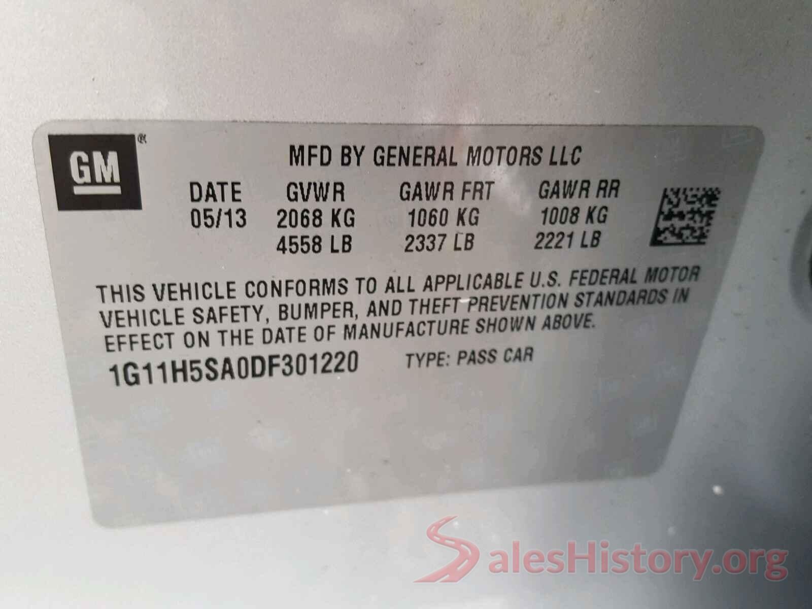 2HGFC2F84KH578760 2013 CHEVROLET MALIBU