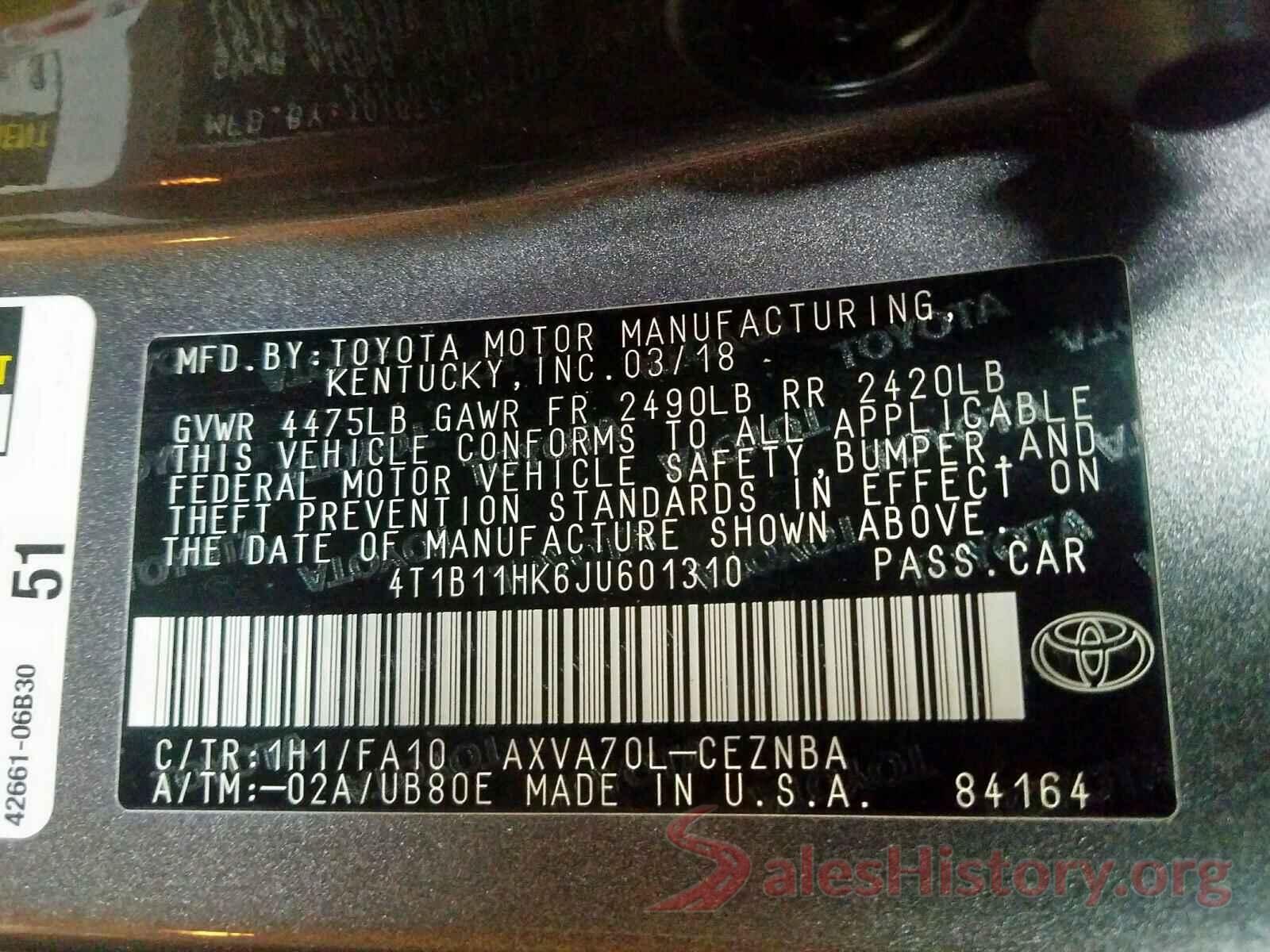 4T1BF1FK1HU400705 2018 TOYOTA CAMRY