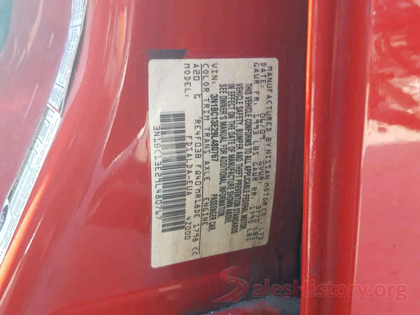 3N1BC13E29L480767 2009 NISSAN VERSA