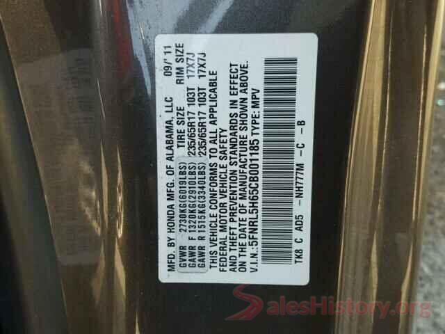 1N4AA6DV8LC376058 2012 HONDA ODYSSEY