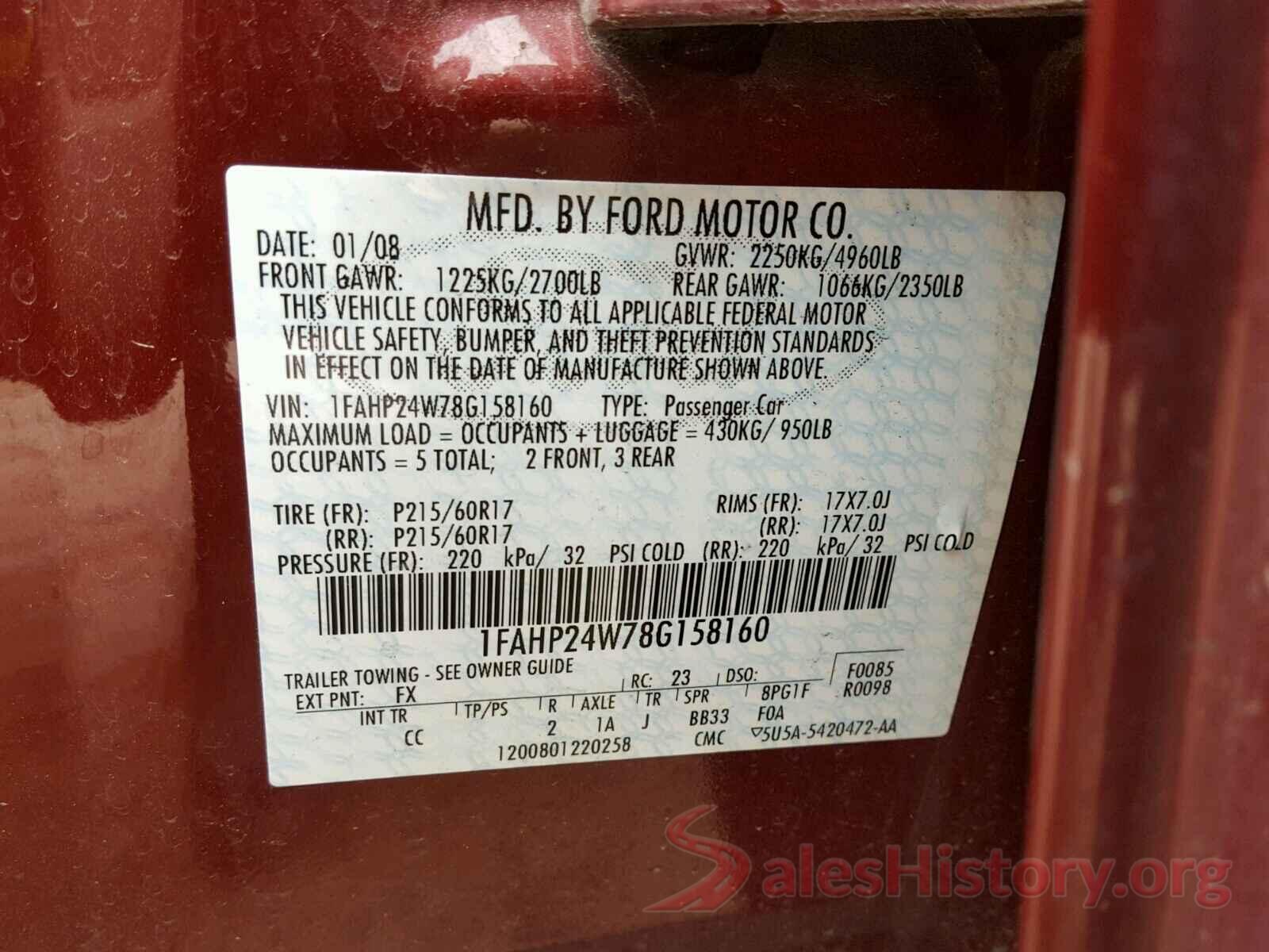 3N1AB7AP3KY282729 2008 FORD TAURUS