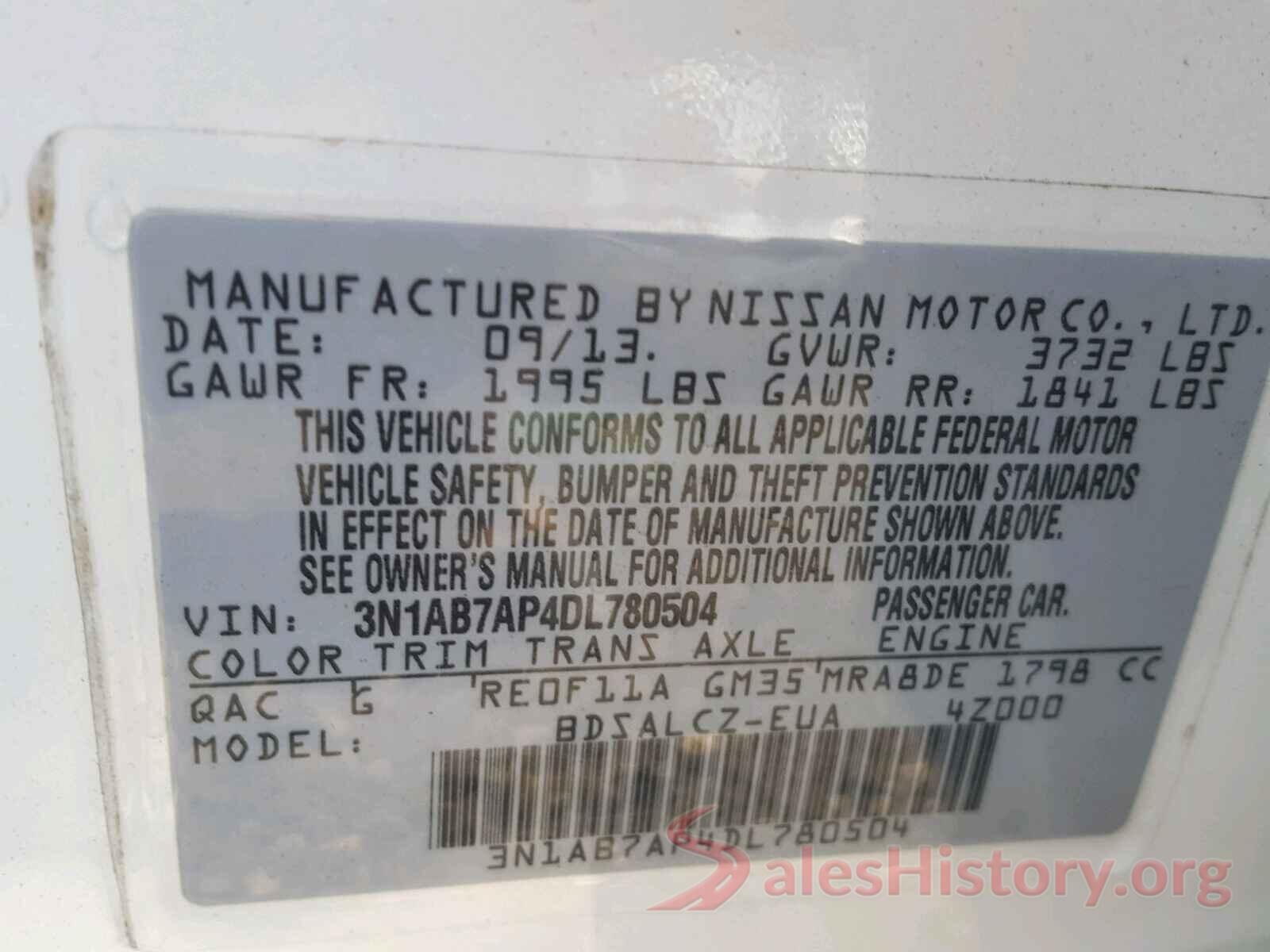 YV440MDK8G2789322 2013 NISSAN SENTRA