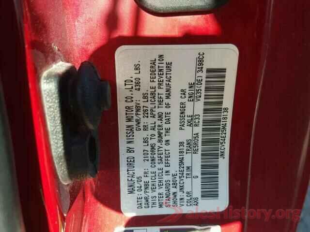 1C4PJLCS0HW661871 2005 INFINITI G35