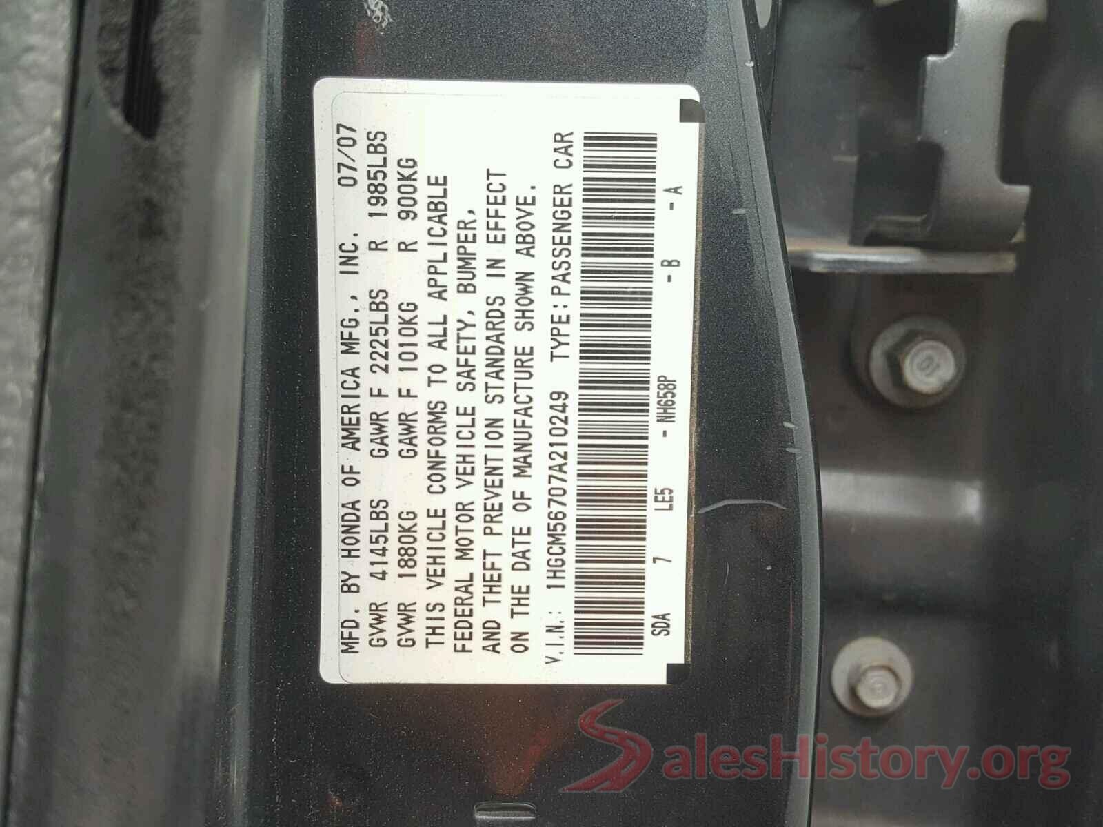 1N4AA6DV1LC375799 2007 HONDA ACCORD