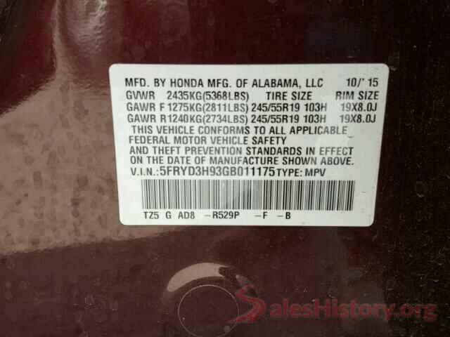 3KPA24AD8LE307614 2016 ACURA MDX