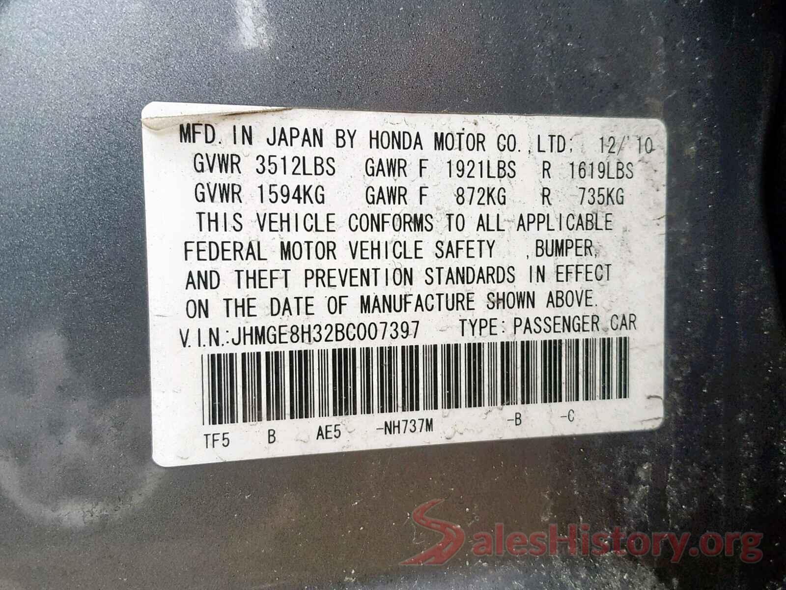 WZ1DB0C06MW036478 2011 HONDA FIT