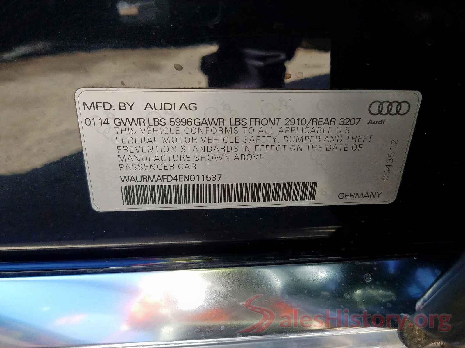 WBA4A9C57GGL88191 2014 AUDI A8