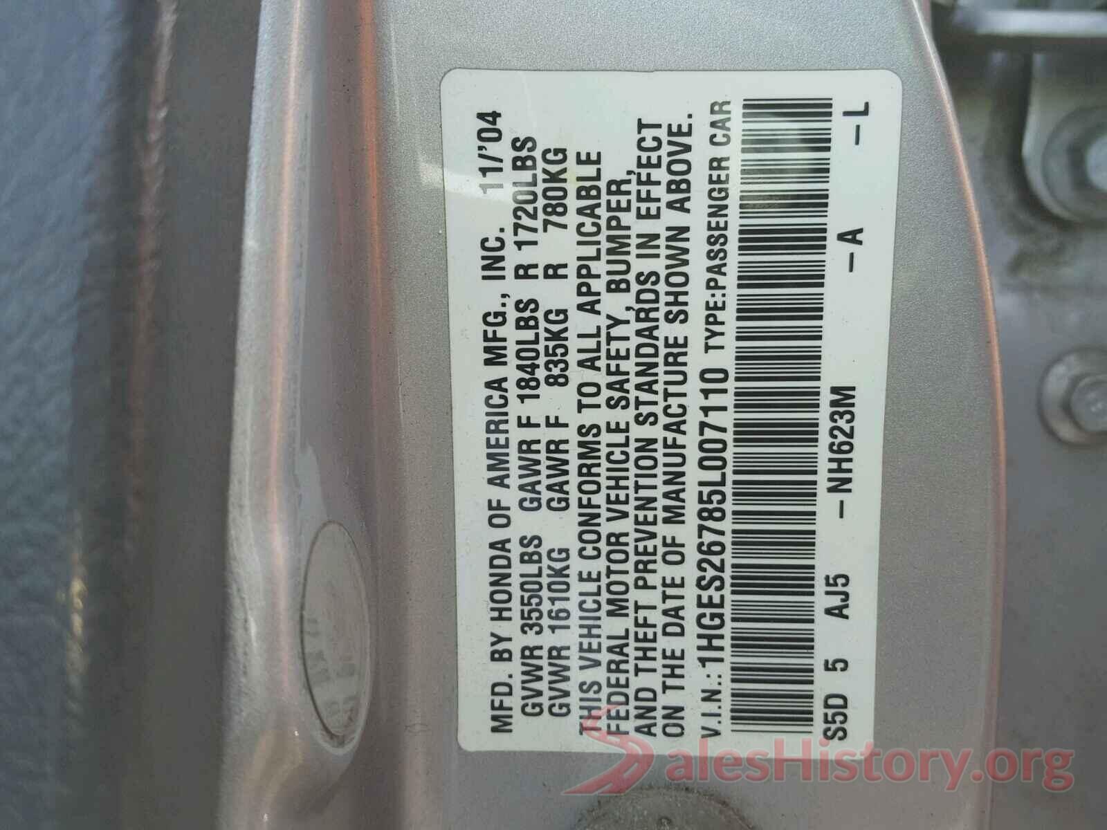 W1KWF8EBXLR602847 2005 HONDA CIVIC