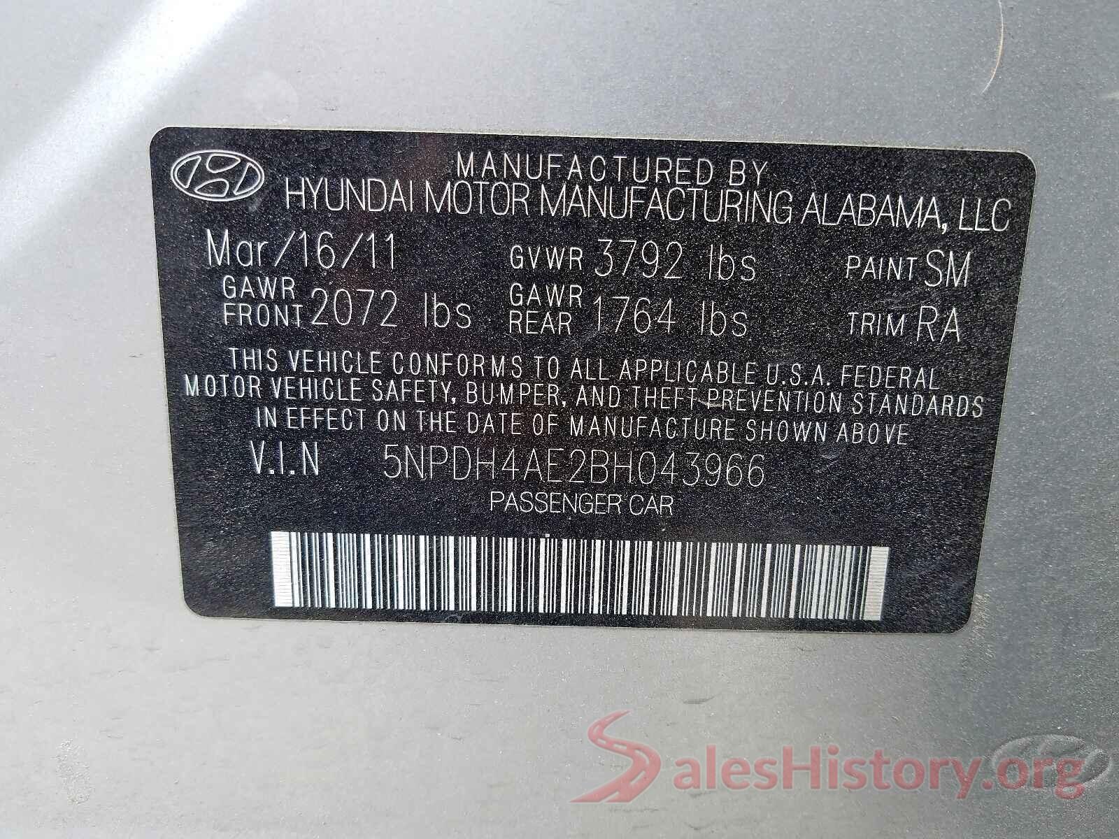 JM3KFACMXJ1473452 2011 HYUNDAI ELANTRA