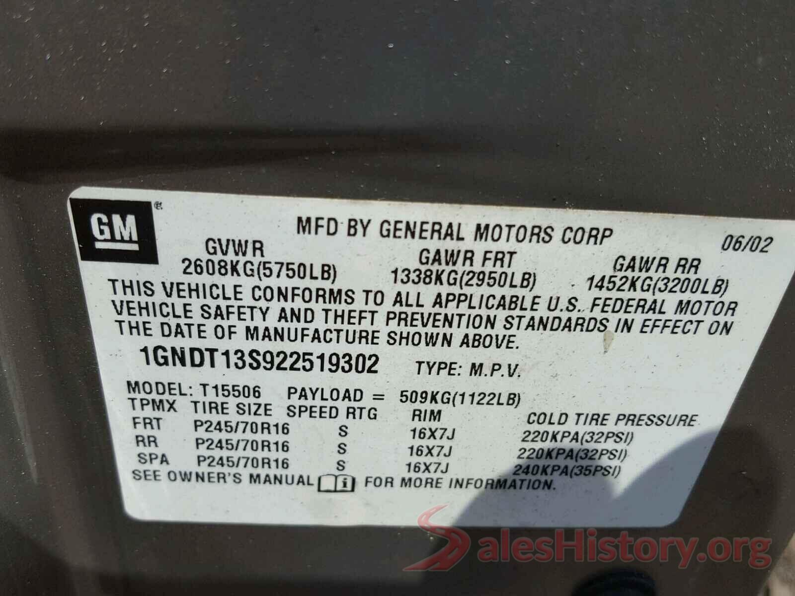 5NPD84LF0KH465580 2002 CHEVROLET TRAILBLAZE