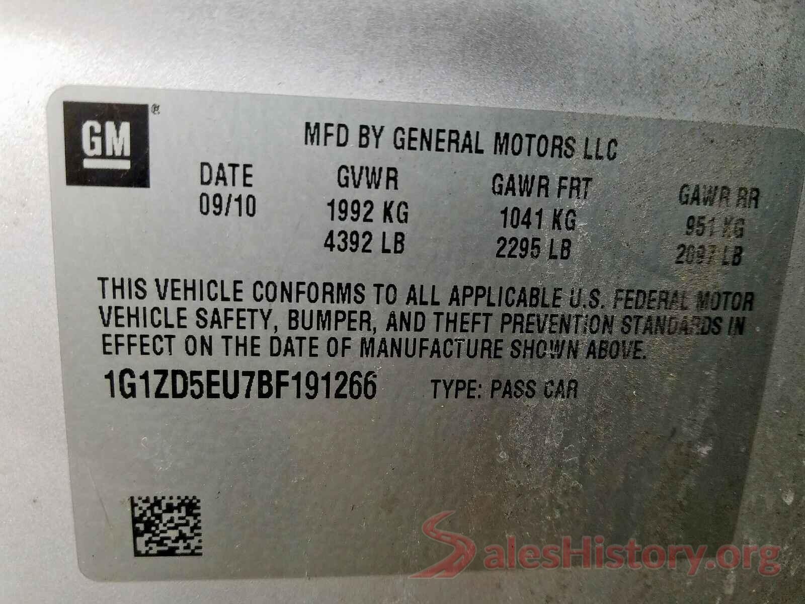 1C6HJTAG2LL127033 2011 CHEVROLET MALIBU