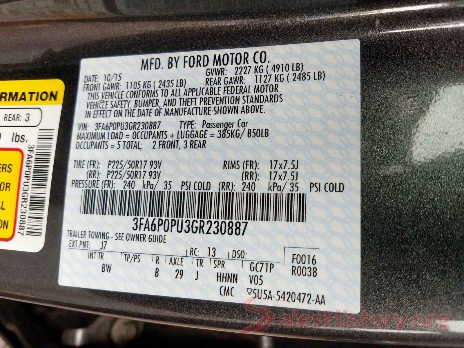 5NPD84LFXJH377876 2016 FORD FUSION