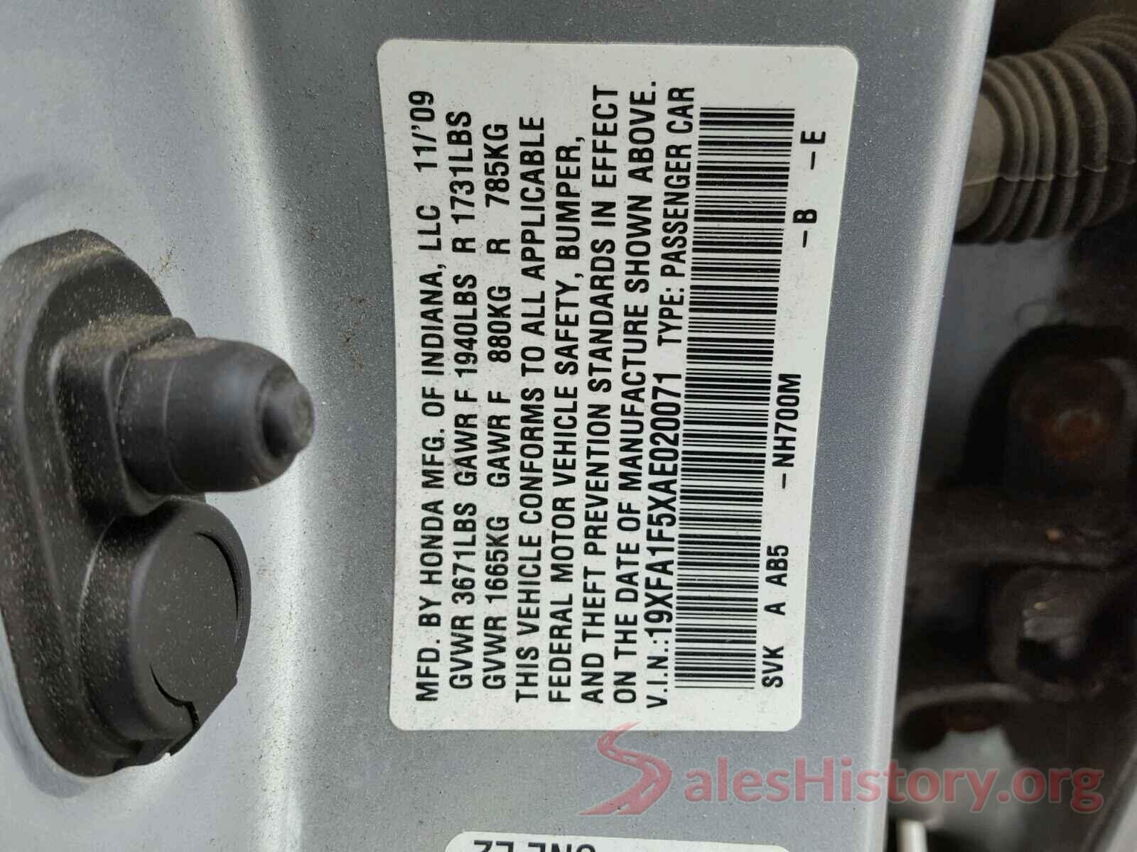 5XXGT4L16HG171878 2010 HONDA CIVIC