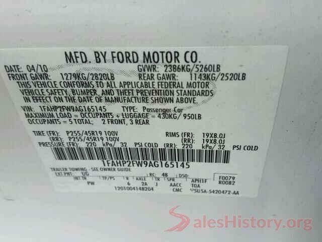 19XFC2F73GE237861 2010 FORD TAURUS