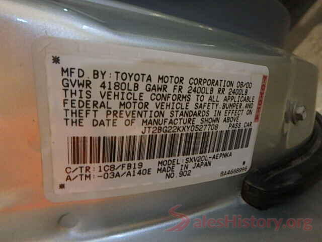 JTMRJREV3HD068830 2000 TOYOTA CAMRY