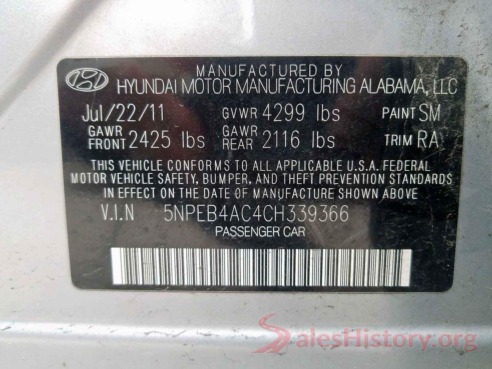 WDDSJ4EB6GN360724 2012 HYUNDAI SONATA