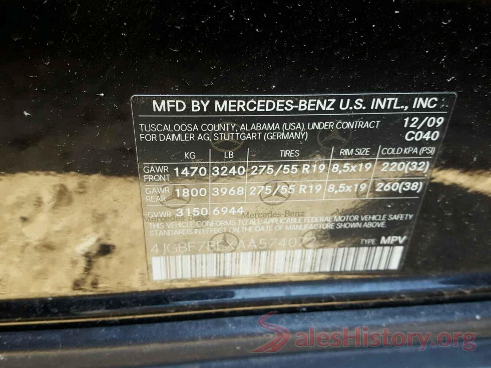 JA32U2FU3GU004919 2010 MERCEDES-BENZ GL 450 4MA