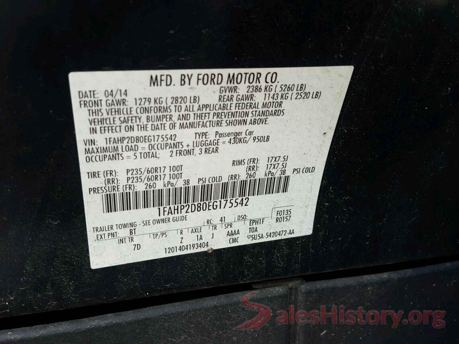 3VV1B7AX8LM043040 2014 FORD TAURUS