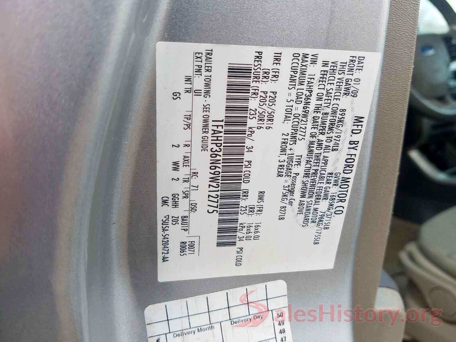 5NPE34AF9JH610524 2009 FORD FOCUS