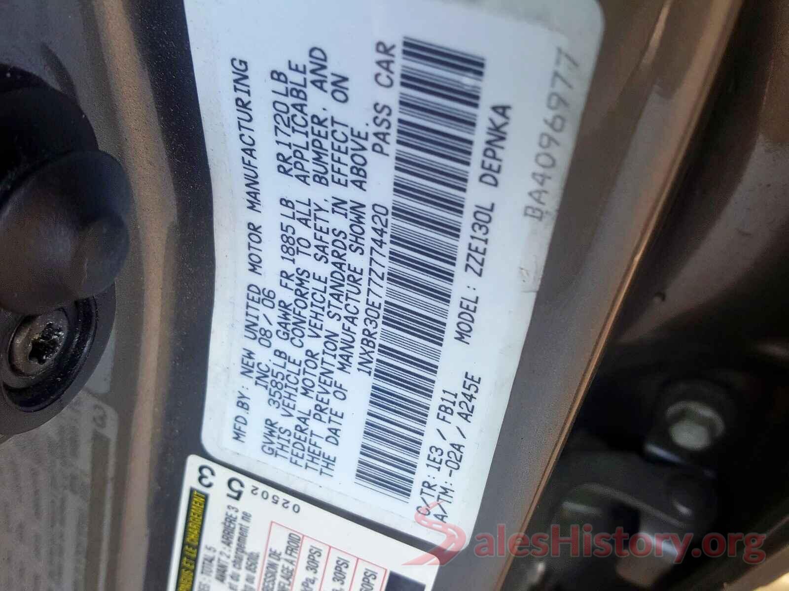 5TFEM5F14GX098622 2007 TOYOTA COROLLA