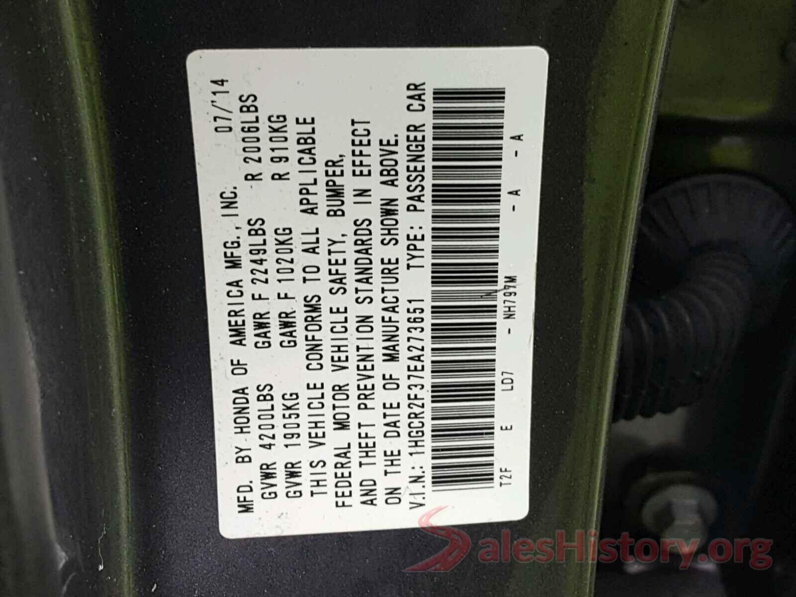 KMHD74LFXHU099804 2014 HONDA ACCORD