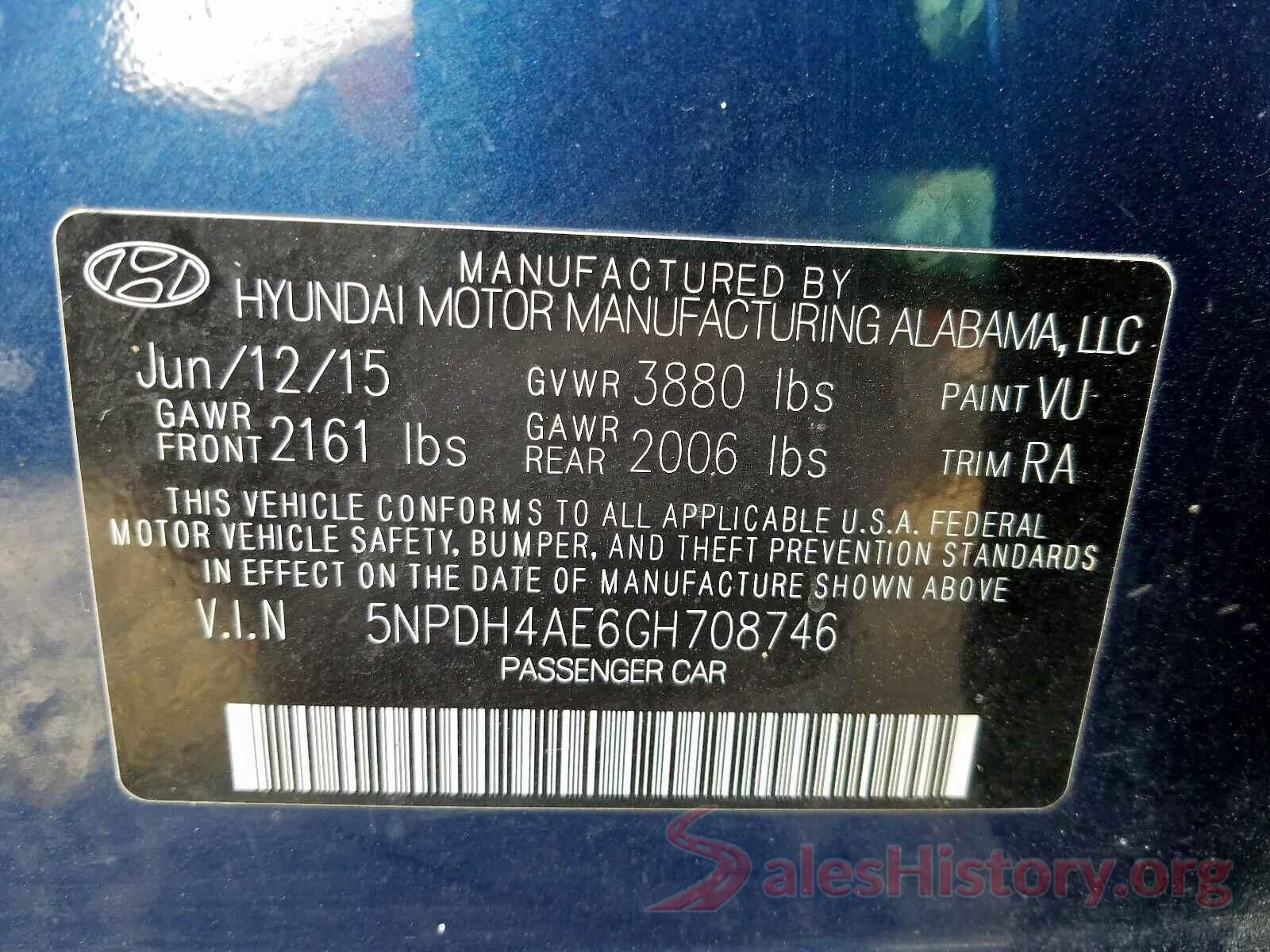 KNDJP3AE1H7019137 2016 HYUNDAI ELANTRA