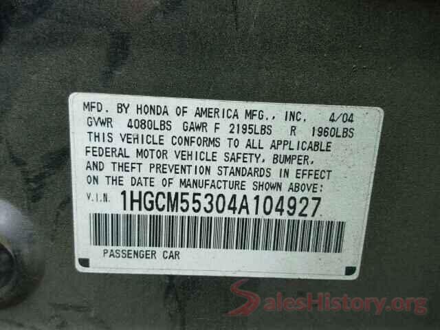 5NPE34AF6JH612618 2004 HONDA ACCORD