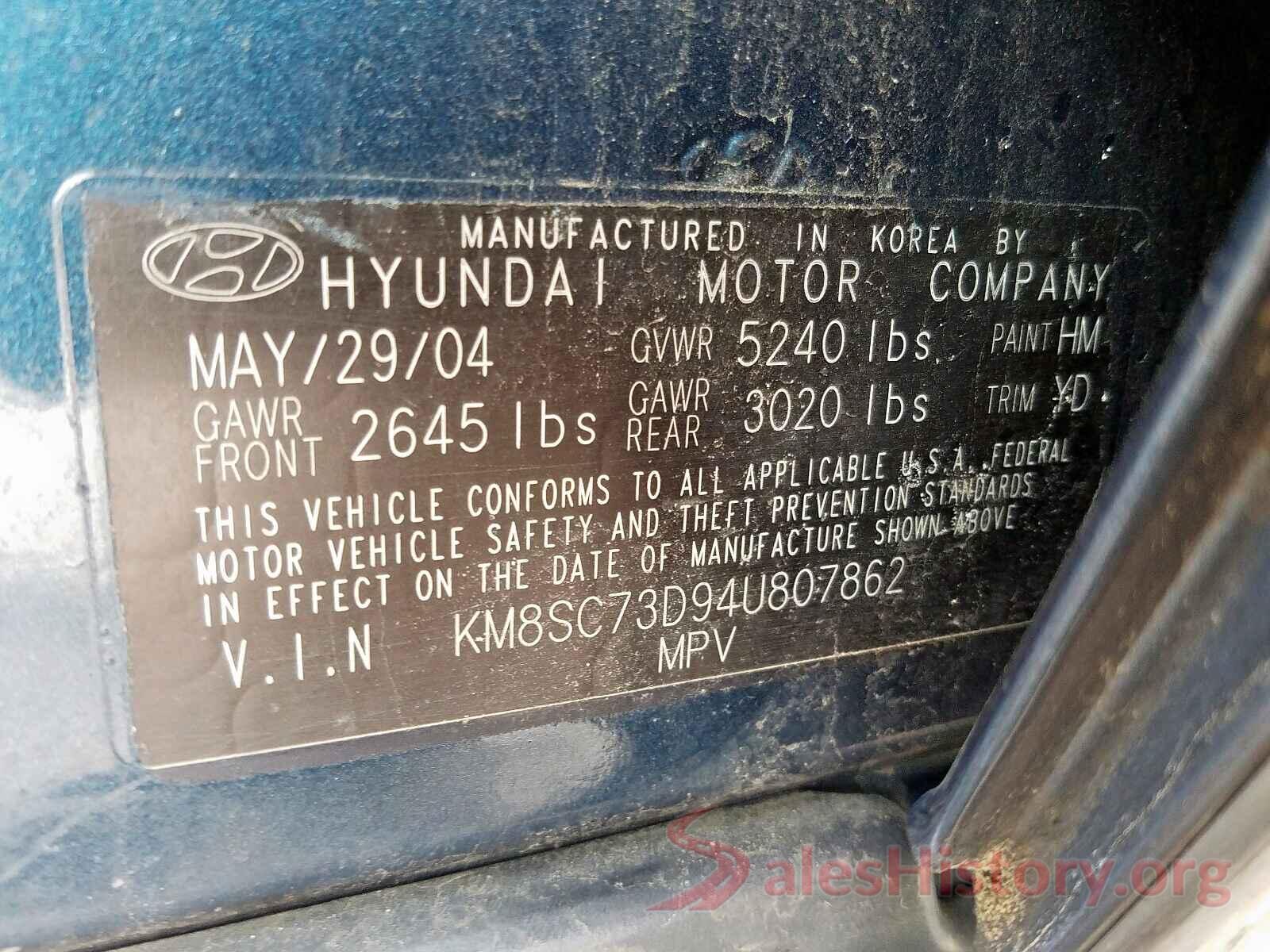 2T1BURHE0GC604505 2004 HYUNDAI SANTA FE