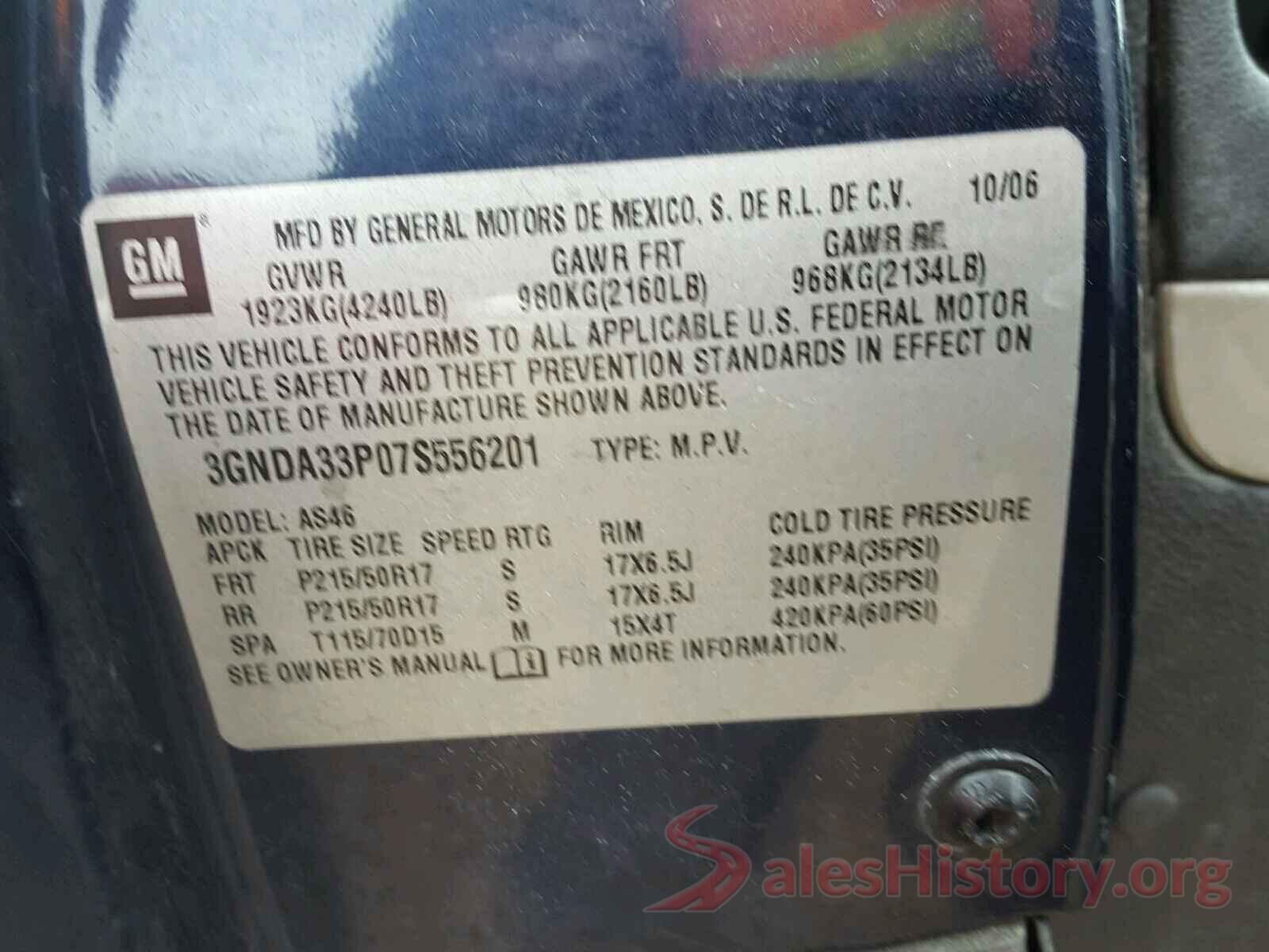 3N1CN7AP0GL893970 2007 CHEVROLET HHR