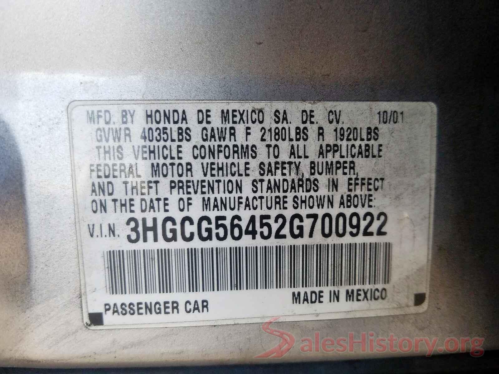 5XYPHDA15JG357854 2002 HONDA ACCORD