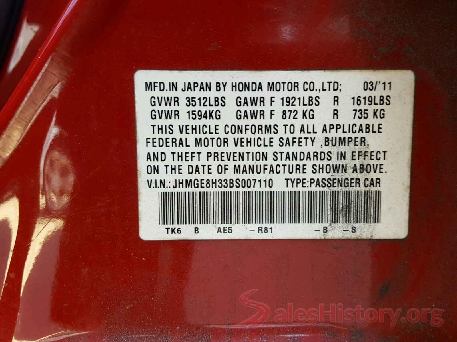 KM8J33A45HU508365 2011 HONDA FIT