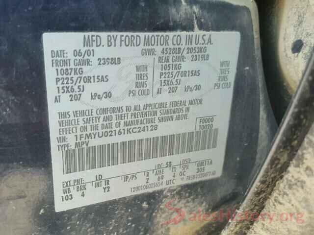 5YFBURHE1GP544315 2001 FORD ESCAPE