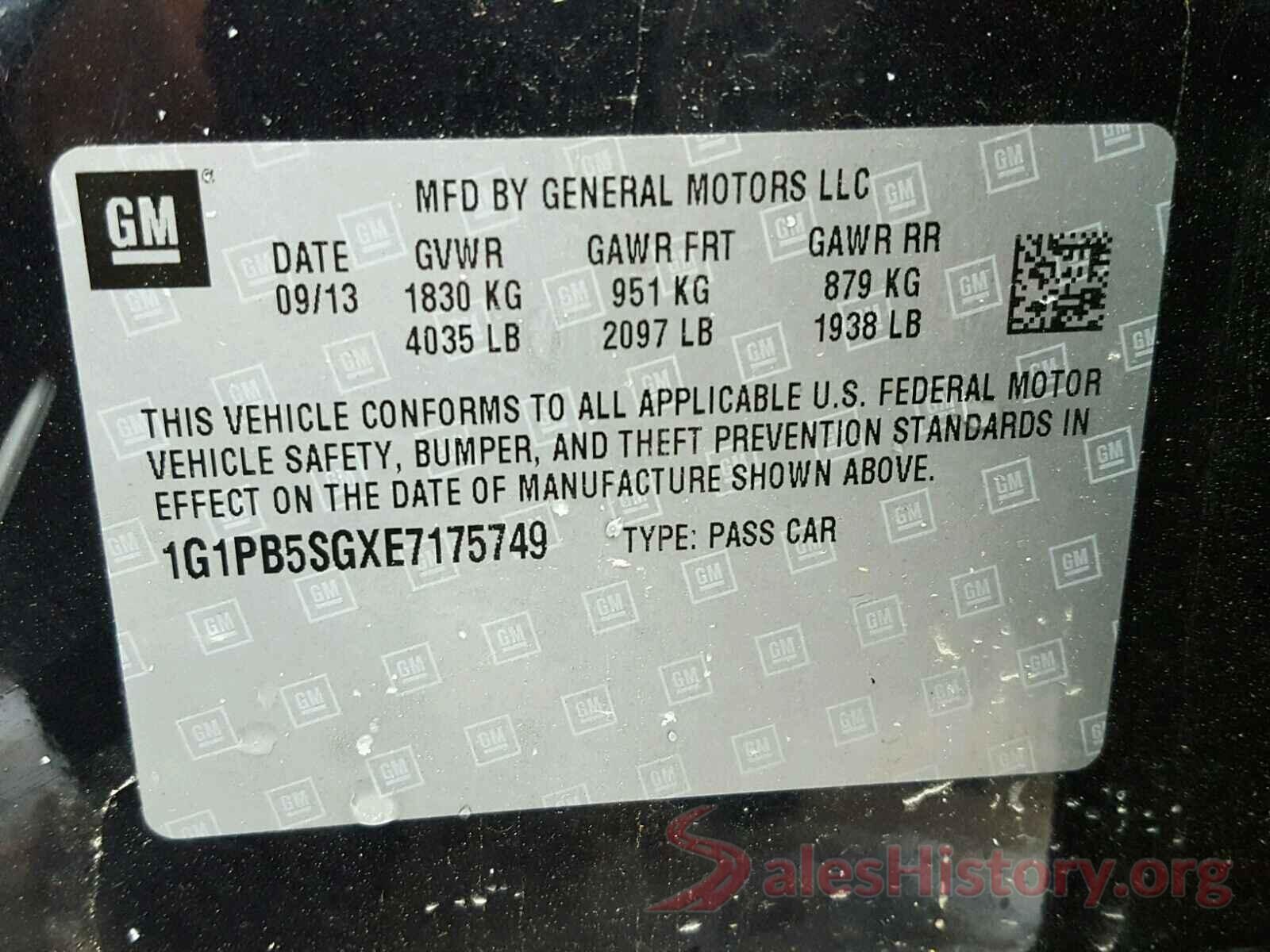 5XXGT4L36JG258171 2014 CHEVROLET CRUZE