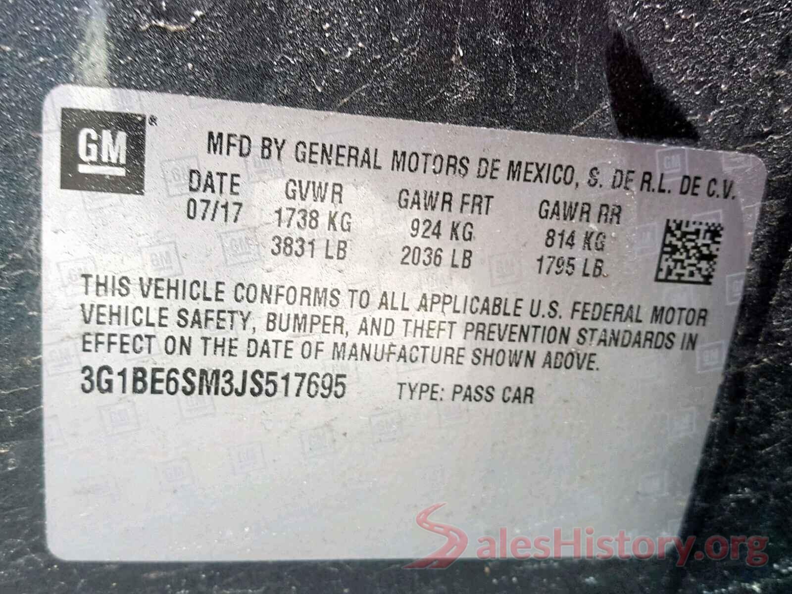 2HGFC2F89LH549899 2018 CHEVROLET CRUZE