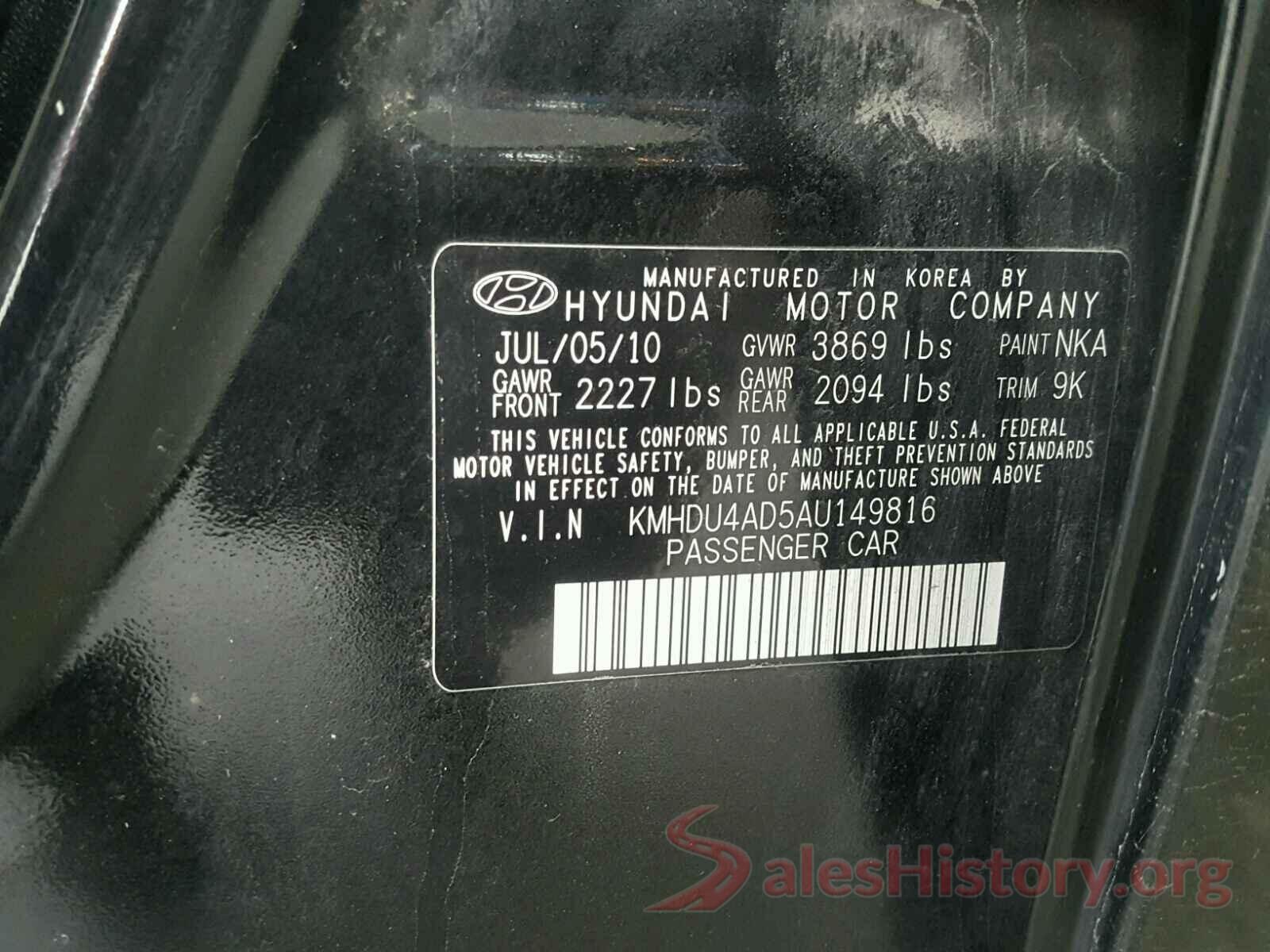 ZACCJBBT0GPD58779 2010 HYUNDAI ELANTRA